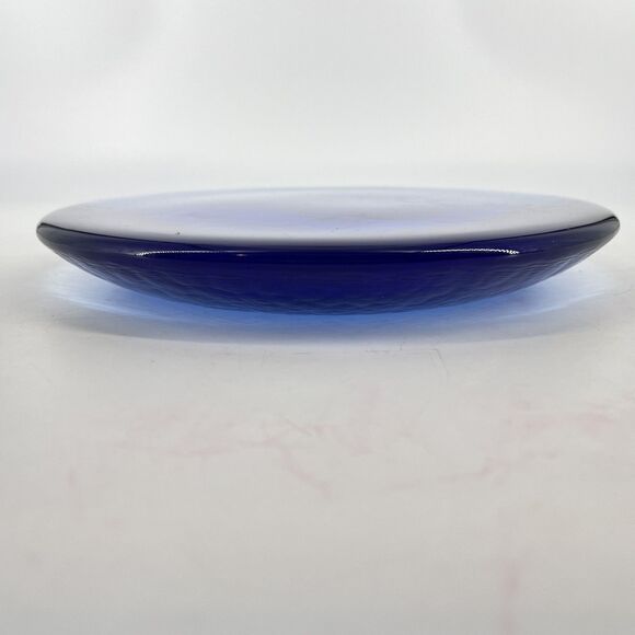 Fire & Light Cobalt Blue Recycled Textured Glass Candle Stand Paperweight 8” - Picture 4 of 5